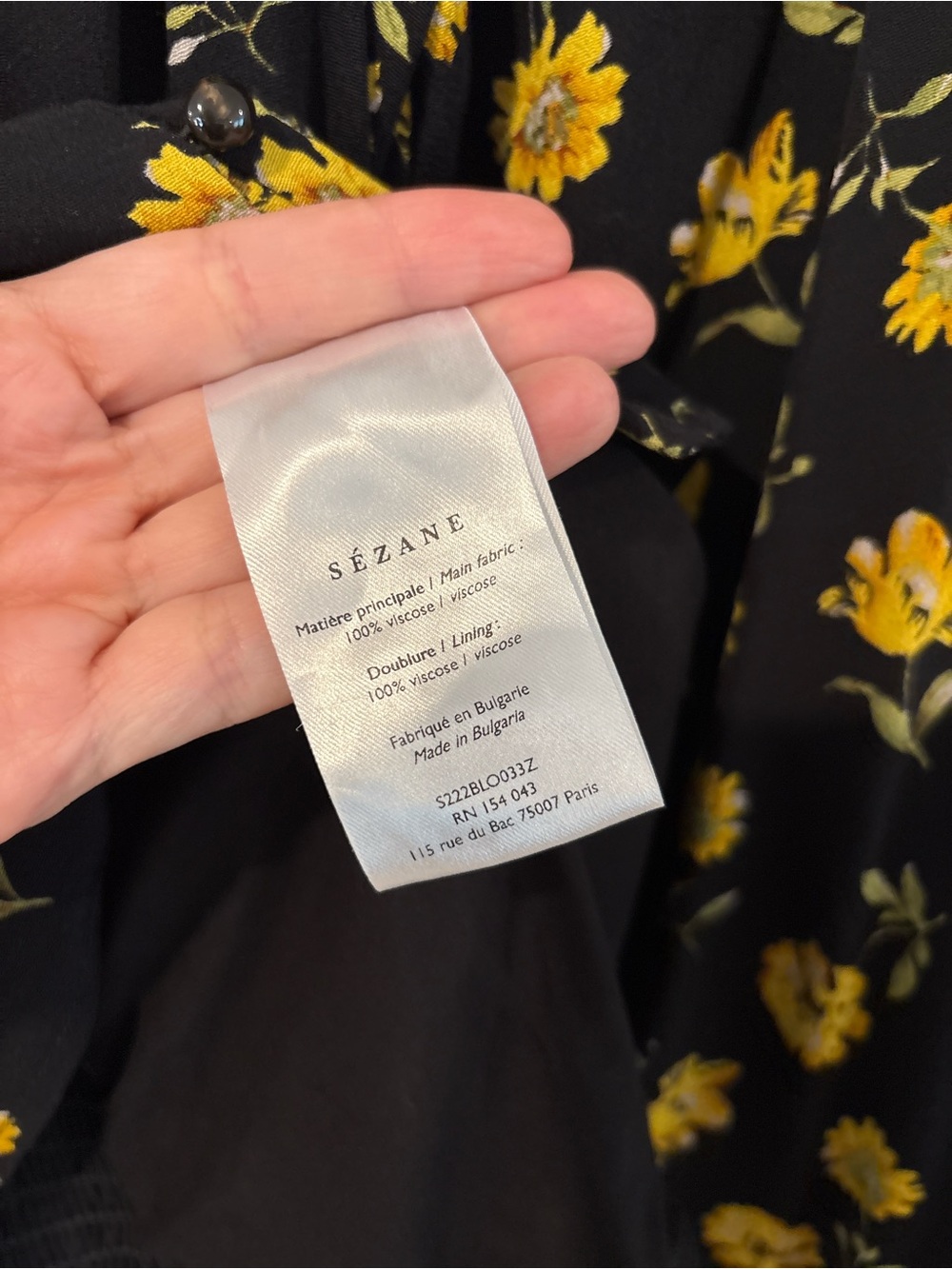 Sezane Annelise Floral Blouse Top 38 - Picture 9 of 9